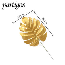 Load image into Gallery viewer, 1pcs Artificial Tropical leaves Gold Leaves decor Hawaii Theme Party table decor Summer party decor ballon deco Photo props