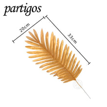 Load image into Gallery viewer, 1pcs Artificial Tropical leaves Gold Leaves decor Hawaii Theme Party table decor Summer party decor ballon deco Photo props