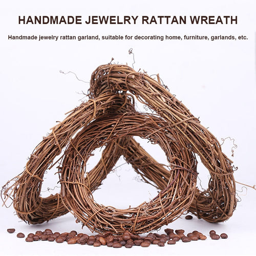 Retro Christmas Wreath Hang Natural Garland Dried Rattan Xmas Home Wall Decor FPing