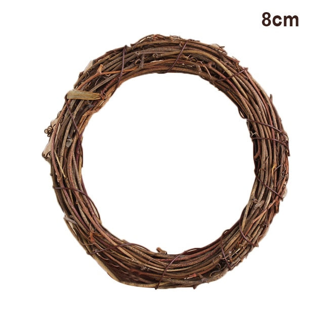 Retro Christmas Wreath Hang Natural Garland Dried Rattan Xmas Home Wall Decor FPing