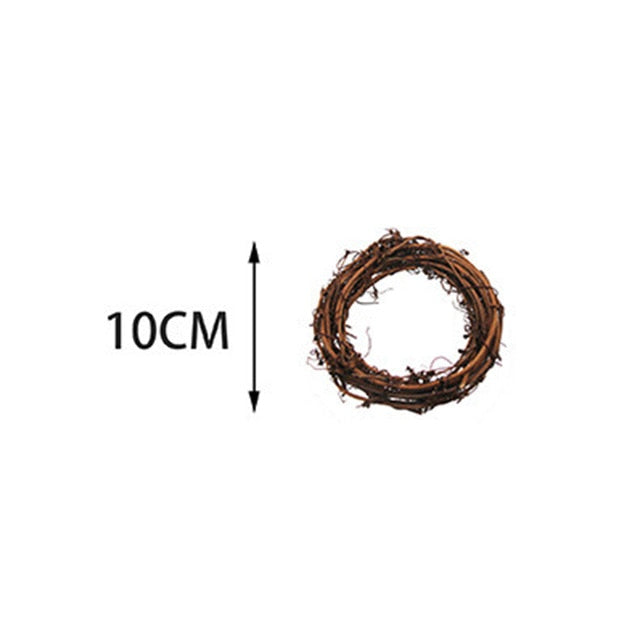 WEIGAO 10-30cm Xmas Home Decor Natural Rattan Wreath Christmas Wreath Crafts Happy Christmas Decoration Spring Wedding Wreath