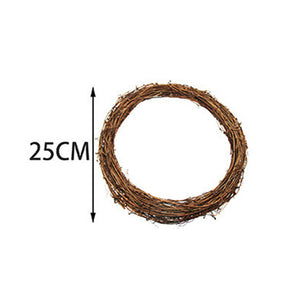 WEIGAO 10-30cm Xmas Home Decor Natural Rattan Wreath Christmas Wreath Crafts Happy Christmas Decoration Spring Wedding Wreath