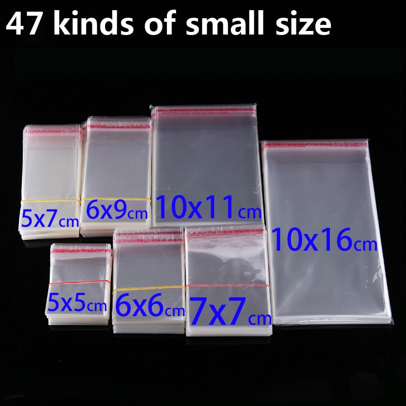 Clear Self-adhesive Cello Cellophane Bag Self Sealing Small Plastic Bags for Candy Packing Resealable Cookie Packaging Bag Pouch